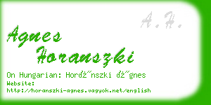 agnes horanszki business card